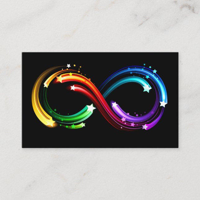 Carte De Visite Symbole de l'infini des comètes arc-en-ciel (Devant)