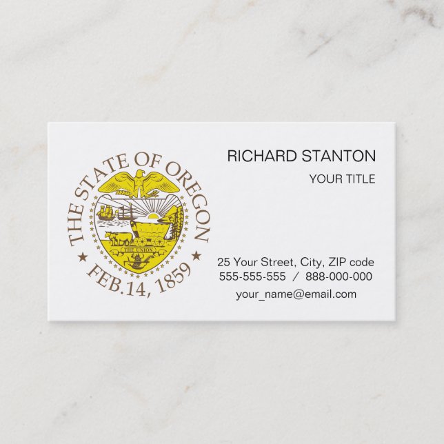 Carte De Visite Symbole de l'Oregon (Devant)
