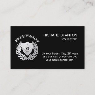 Carte De Visite Symbole de maçonnerie en argent