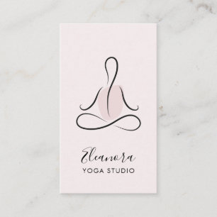 Carte De Visite Symbole de méditation Logo Blush Pink Yoga Instruc