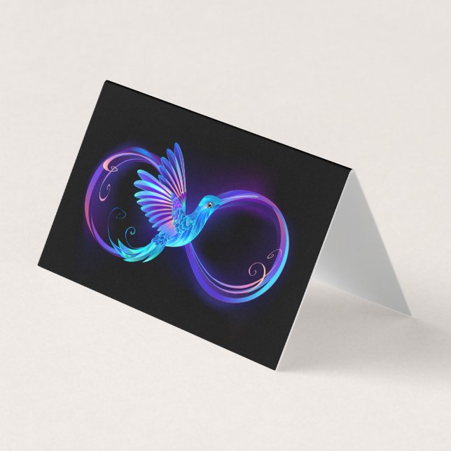 Carte De Visite Symbole de Neon Infinity par Glowing Hummingbird (Devant)