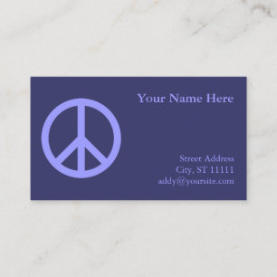 Carte De Visite Symbole de Paix Bleu