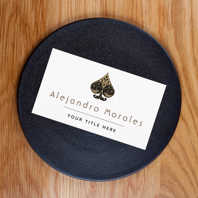 Carte De Visite Symbole de pique élégant Logo Casino Poker Jeu de  (Créateur téléchargé)