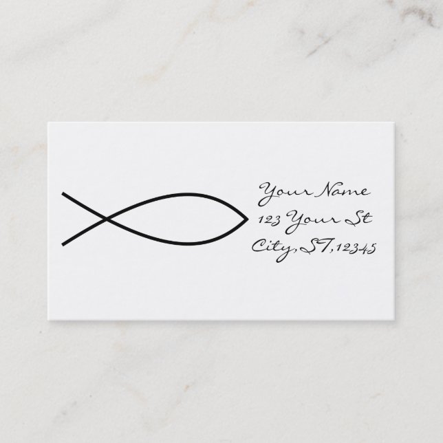 Carte De Visite Symbole de poisson chrétien Ichthys Thunder_Cove (Devant)