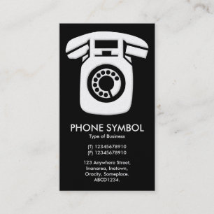 Carte De Visite Symbole de téléphone - noir (carte d'or)