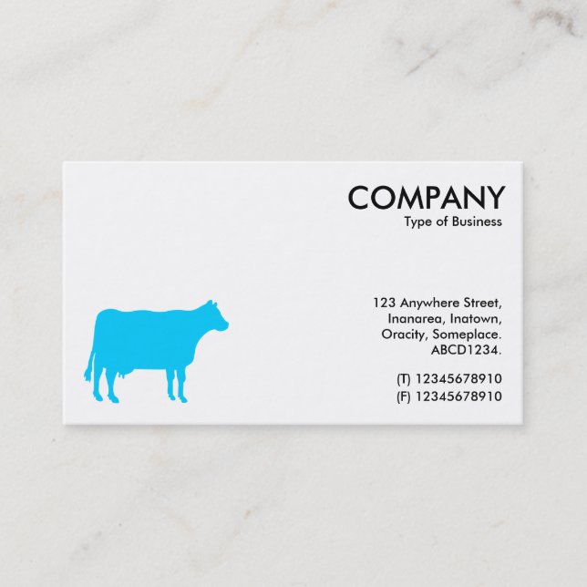 Carte De Visite Symbole de vache bleu ciel - blanc (Devant)
