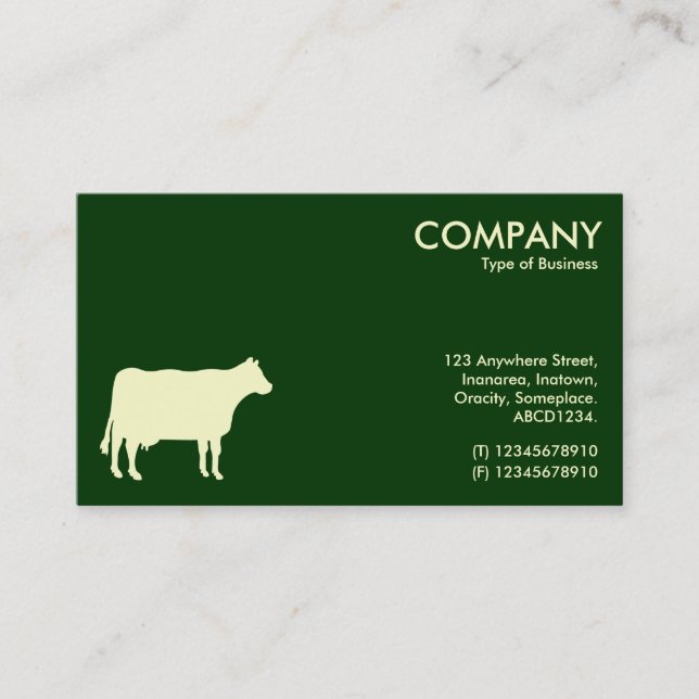 Carte De Visite Symbole de vache crémeuse - Vert foncé 003300 (Devant)