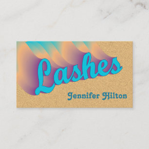 Carte De Visite Symbole des cils colorés rétro branchés funky aprè