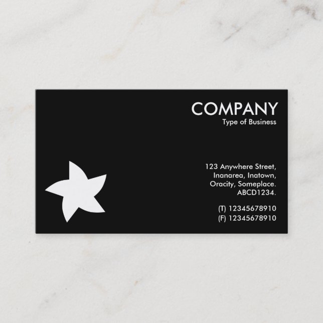 Carte De Visite Symbole d'étoile rotative - Noir (Devant)