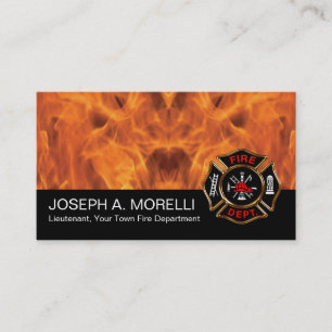 Carte De Visite Symbole d'incendie du pompier Flames Business