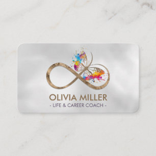 Carte De Visite Symbole d'infini Papillon Tache de couleur