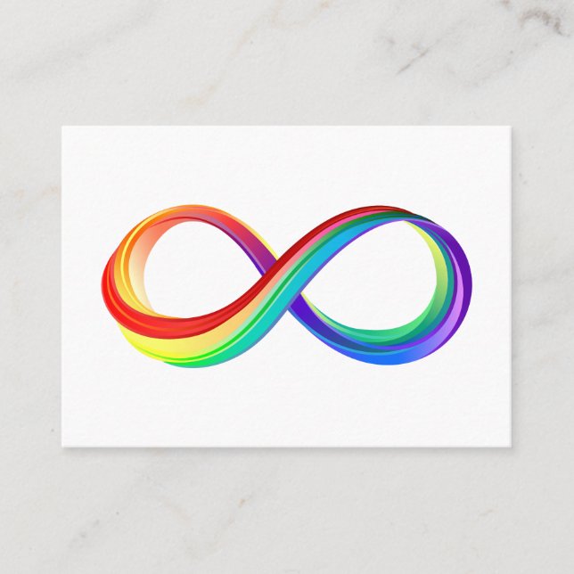 Carte De Visite Symbole d'infinité arc-en-ciel stratifié (Devant)