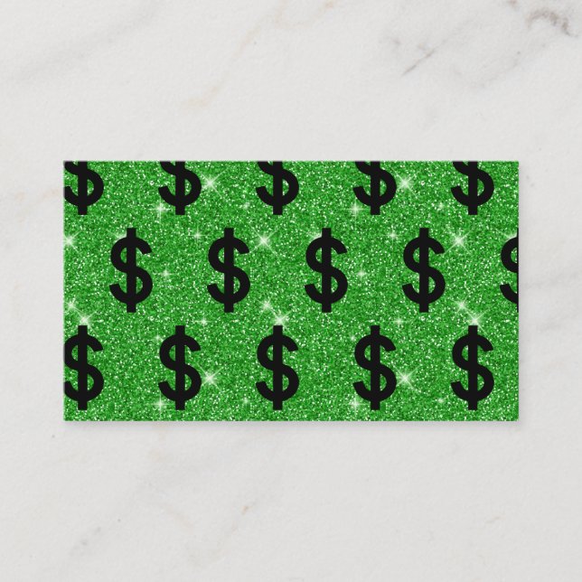 Carte De Visite Symbole dollar noir argent comptant entrepreneur f (Devant)