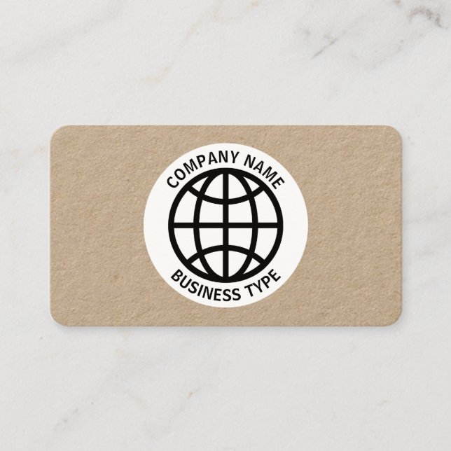 Carte De Visite Symbole du globe - Kraft (Devant)