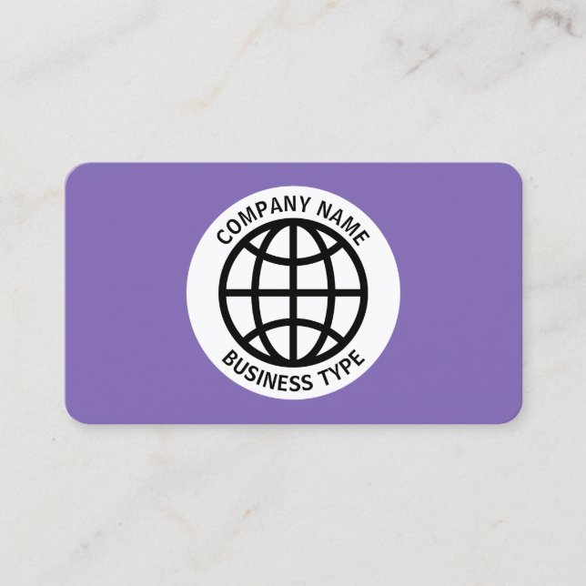 Carte De Visite Symbole du globe -  Violet #7F66B2 (Devant)