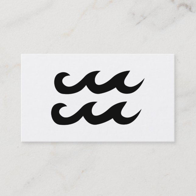 Carte De Visite Symbole du zodiaque Verseau noir (Devant)