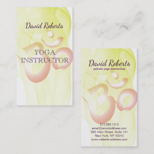 Carte De Visite Symbole élégant de l'OM d'instructeur de yoga
