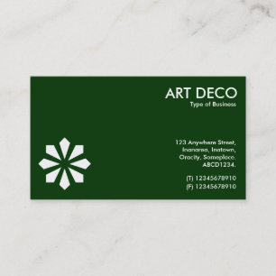 Carte De Visite Symbole Fleur Art Déco - Vert foncé 003300