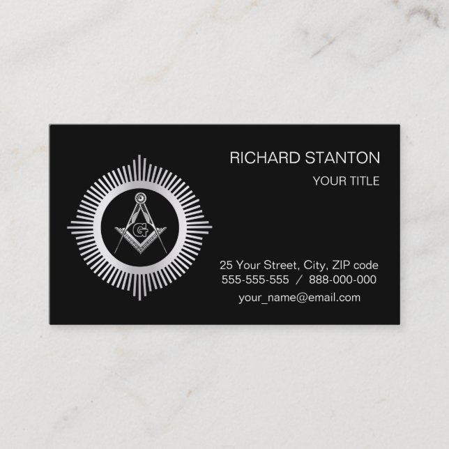 Carte De Visite Symbole franc-maçonnerie (Devant)