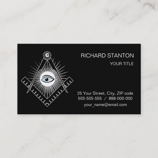 Carte De Visite Symbole franc-maçonnerie (Devant)