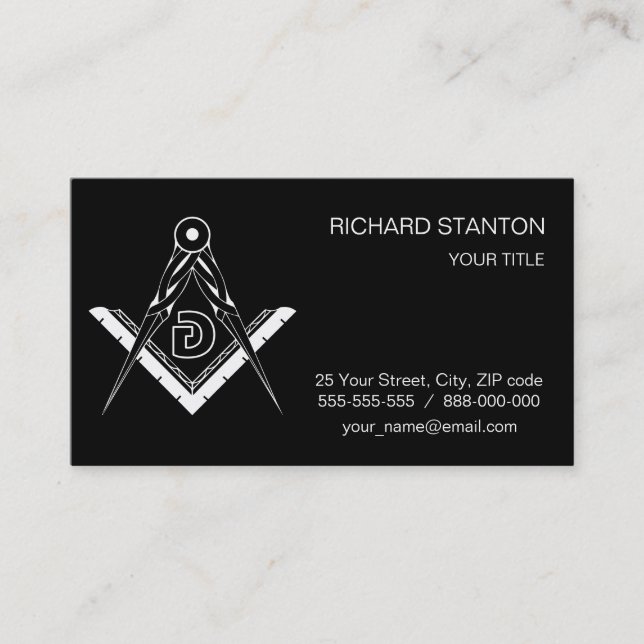Carte De Visite Symbole franc-maçonnerie (Devant)