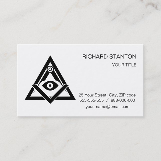Carte De Visite Symbole franc-maçonnerie (Devant)