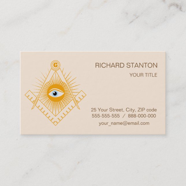 Carte De Visite Symbole franc-maçonnerie (Devant)
