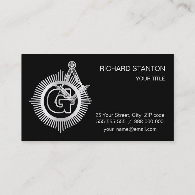 Carte De Visite Symbole franc-maçonnerie (Devant)