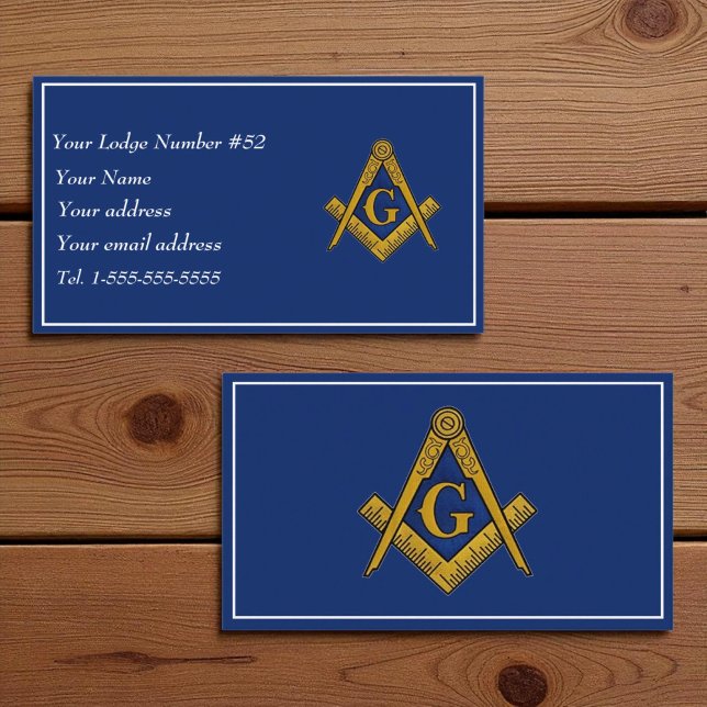 Carte De Visite Symbole franc-maçonnerie bleu maçonnique (Créateur téléchargé)
