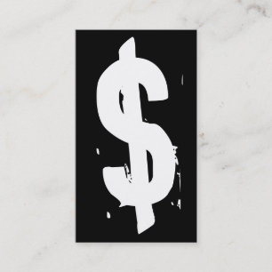 Carte De Visite symbole grunge noir et blanc argent