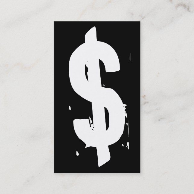 Carte De Visite symbole grunge noir et blanc argent (Devant)
