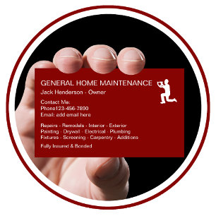 Carte De Visite Symbole Handyman de maintenance à domicile