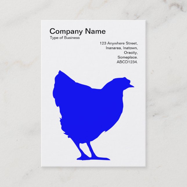 Carte De Visite Symbole Hen Bleu - Noir sur Blanc (Devant)