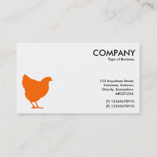 Carte De Visite SYMBOLE HEN ORANGE - Blanc