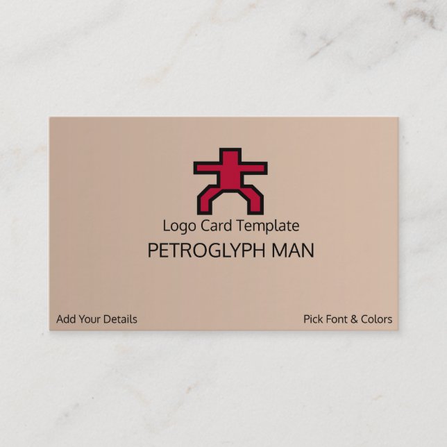 Carte De Visite Symbole homme de Petroglyph - Logo rouge (Devant)