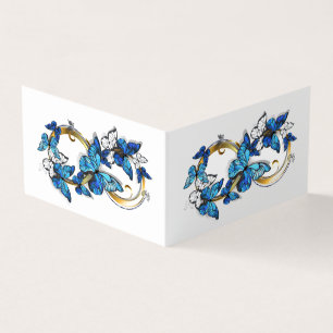 Carte De Visite Symbole infini de papillons Morpho bleus