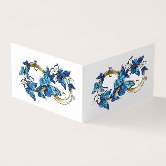 Carte De Visite Symbole infini de papillons Morpho bleus (Extérieur)