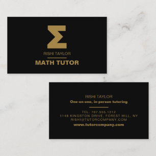 Carte De Visite Symbole mathématique Sigma, Tuteur mathématique, E