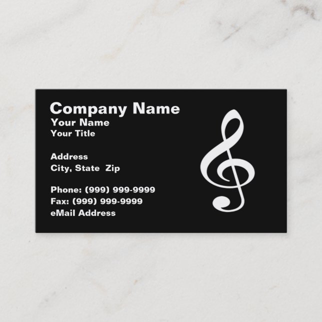 Carte De Visite Symbole musical de clef (Devant)