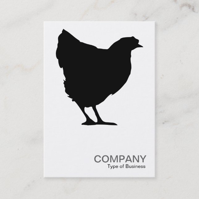 Carte De Visite Symbole noir 02 de poule - blanc (Devant)