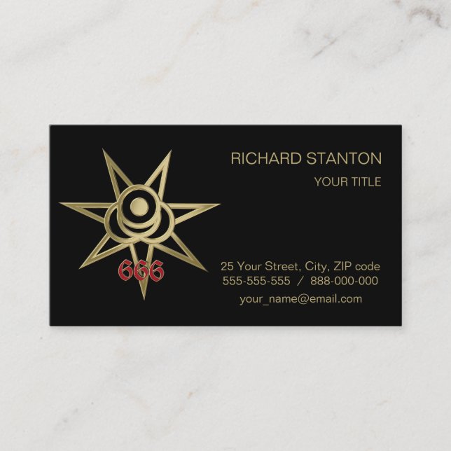 Carte De Visite Symbole occulte septagram (Devant)