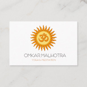Carte De Visite Symbole Om dans le soleil radiant Spirituel Hindou
