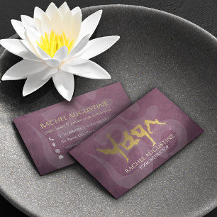 Carte De Visite Symbole Om de l'alphabet humain YOGA Gold Foil