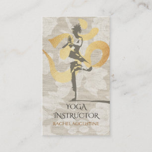 Carte De Visite Symbole Om de l'huile d'or de Pose de méditation Y
