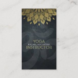 Carte De Visite Symbole Om de méditation de Yoga Floral Gold Foil