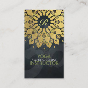 Carte De Visite Symbole Om de méditation de Yoga Floral Gold Foil