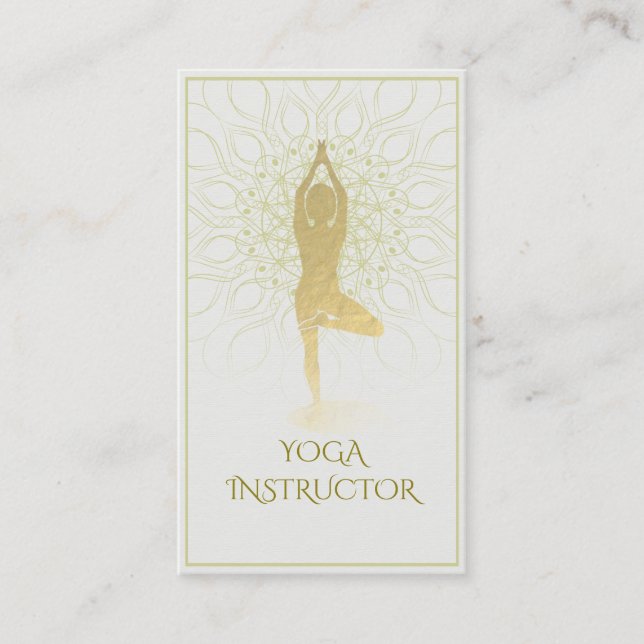 Carte De Visite Symbole Om de méditation de Yoga Floral Mandala (Devant)