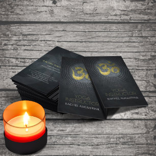 Carte De Visite Symbole Om Elégant Gold Foil & Yoga Mandala Floral