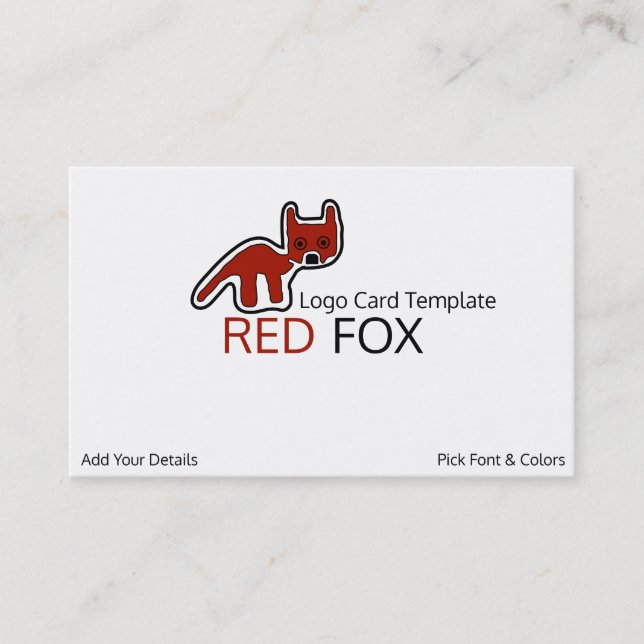 Carte De Visite Symbole Petroglyph Fox - Renard rouge (Devant)