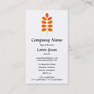 Carte De Visite Symbole plante - Orange en blanc